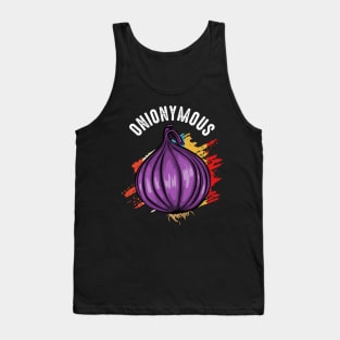 Onionymous Retro Style Onions Funny Onion Puns Tank Top